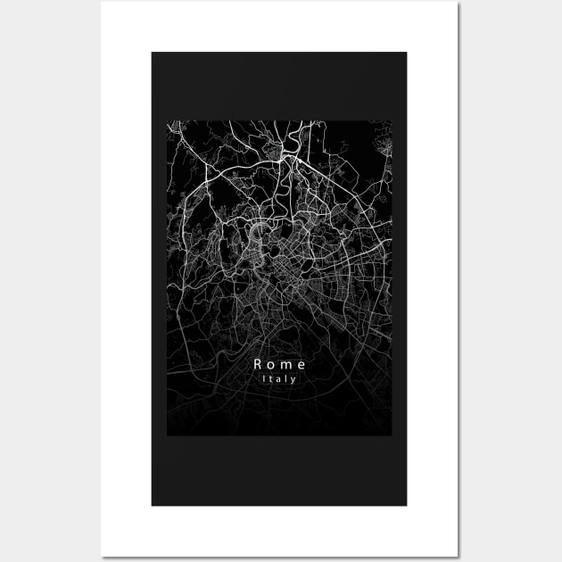 Rome Italy City Map dark Wall Art by Robin-Niemczyk